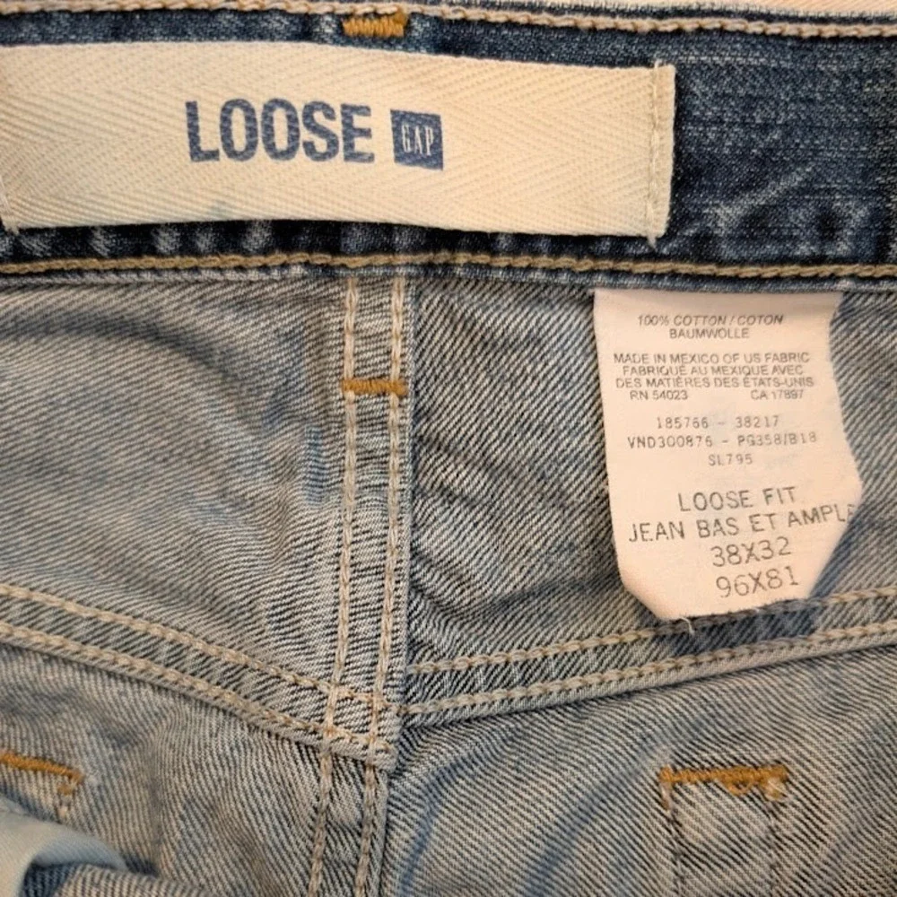 VTG Gap Loose Fit Jeans Mens 38x32 (37x30) Blue Medium Wash‎ Denim